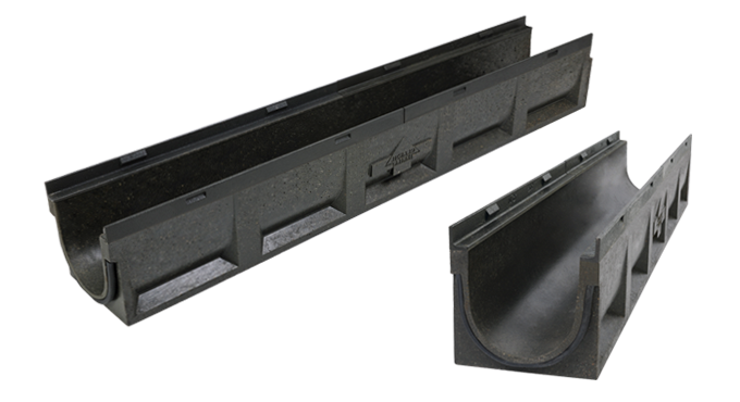ERPF Entwässerungsrinne mit Gusszarge -POLY FORTIS Guss-